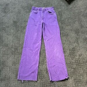 ZARA purple wide leg jeans